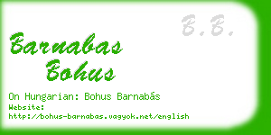 barnabas bohus business card